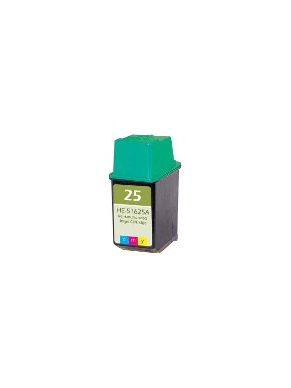 HP 25 (51625) remanufacturado - Cartucho de tinta remanufacturado. Capacidad 22 ml. Compatible con Deskjet: 310,320,340, 400,420,500, 510,520,540,550 ,560, Deskwriter: C,310,320,540 ,550,560, Designjet 600